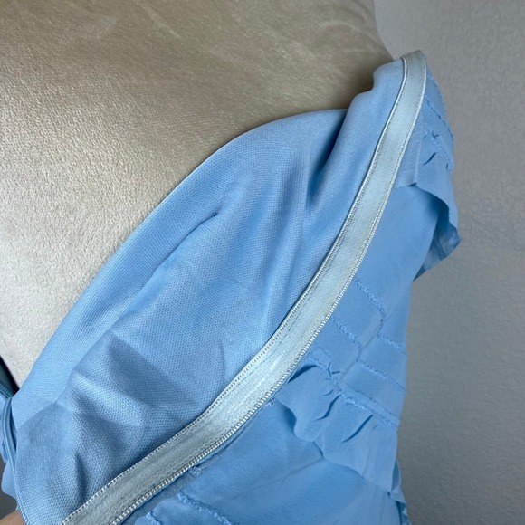 Princess Polly Lars Strapless Mini Dress Ruffle Accents Party Light Blue‎ - Picture 6 of 8